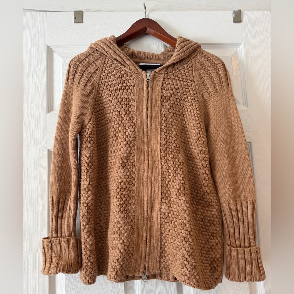 Victor Alfaro Brown Hooded Cardigan